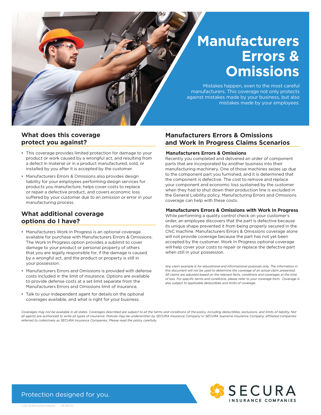 Manufacturers Errors & Omissions Sell Sheet